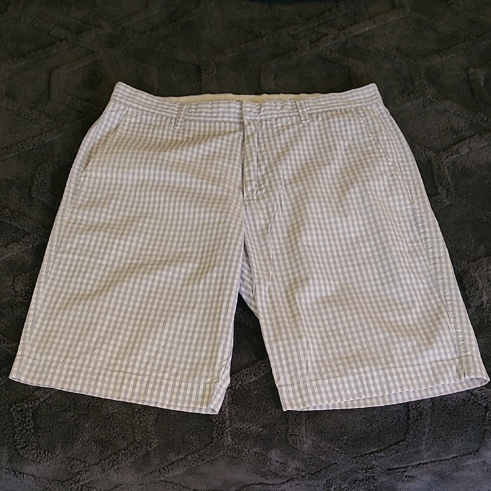 J. Crew Men's Light Gray Checkered Shorts